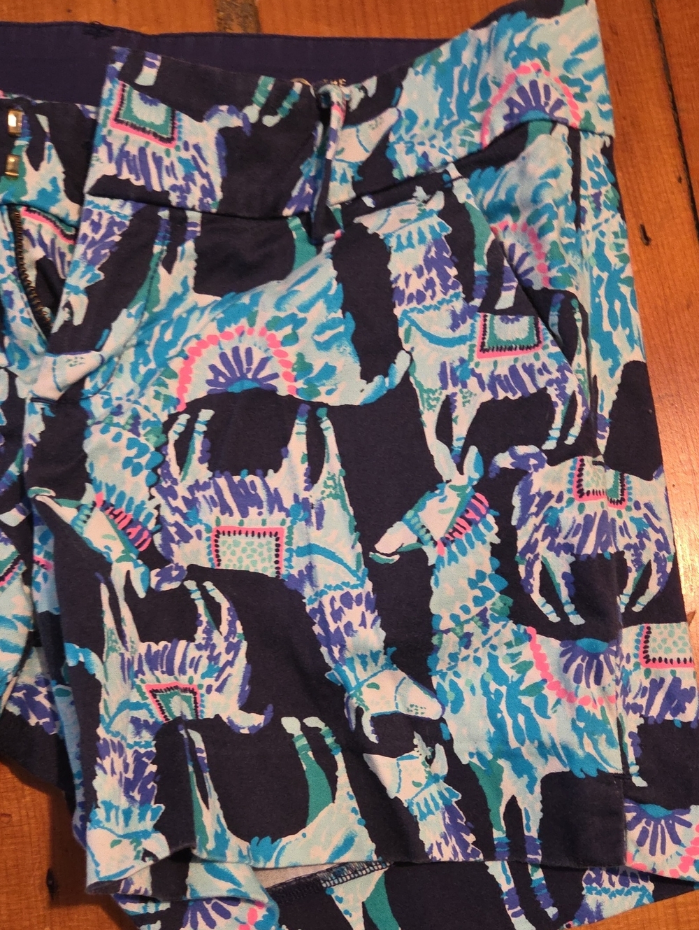 Lilly Pulitzer Callahan Stretch Shorts Alpaca My Bags Size 0 - Picture 2 of 5
